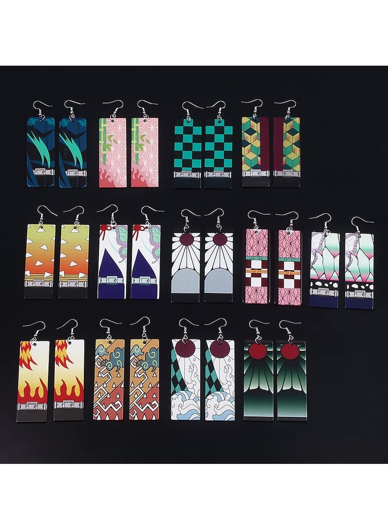 KASTWAVE Anime Kamado Tanjiro Hanafuda Earrings - Kimetsu No Yaiba Hanafuda Earrings - Cosplay Accessories For Womens Girls - Image 3