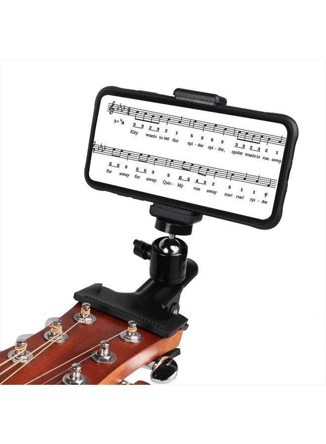 Mr.Power Guitar Bass Head Phone Holder Live Broadcast Bracket Clip Compatible with iPhone, Compatible with Samsung Smart Phones (Guitar Head Phone Holder) - Image 1