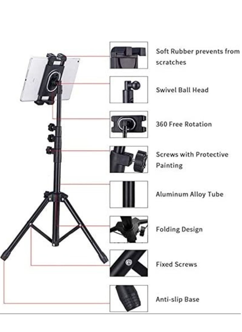 Gravity Telescopic Tripod Tablet Stand for Tablets 6" to 13"Tablet Floor Stand for IPad 12.9" - Image 2