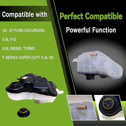 CNS Engine Coolant Reservoir Tank with Cap Compatible with 03 - 07 FORD EXCURSION / F-SERIES SUPER DUTY 5.4L V8 / 6.0L DIESEL TURBO / 6.8L V10 - Image 5