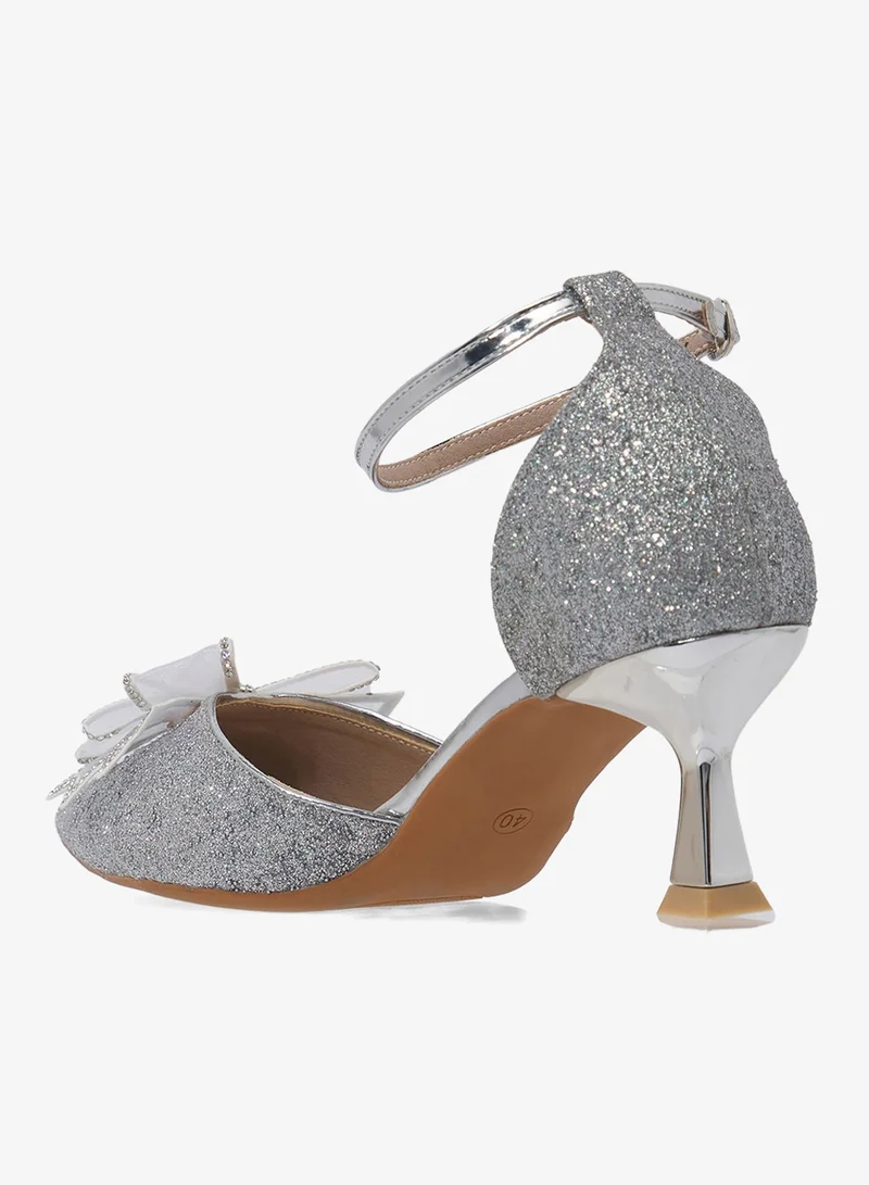 Ella Limited Edition SILVER Pointed Pump With Knot Detail for Women | Best Price UAE