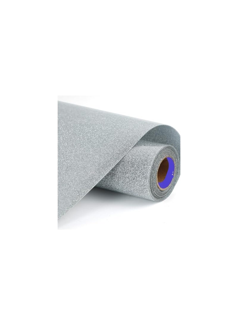 Kalon KALON® Silver Glitter Heat Transfer Vinyl Roll 12'' x 10ft 3 Meter for T-Shirts, Bags,fabric.Craft Hats & Shoes – Premium Best heat transfer vinyl for t-shirts HTV vinyl for heat press machine - Image 4