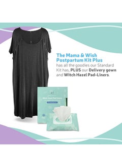 Mama & Wish Postpartum Care Kit for Mom (14-Piece) - Includes Labor and Delivery Gown, Peri Bottle, Witch Hazel Foam, Pad Liners & More! with Hospital Essentials for Women After Birth  - Image 3