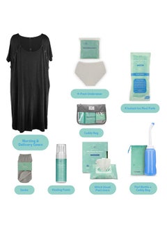 Mama & Wish Postpartum Care Kit for Mom (14-Piece) - Includes Labor and Delivery Gown, Peri Bottle, Witch Hazel Foam, Pad Liners & More! with Hospital Essentials for Women After Birth  - Image 2