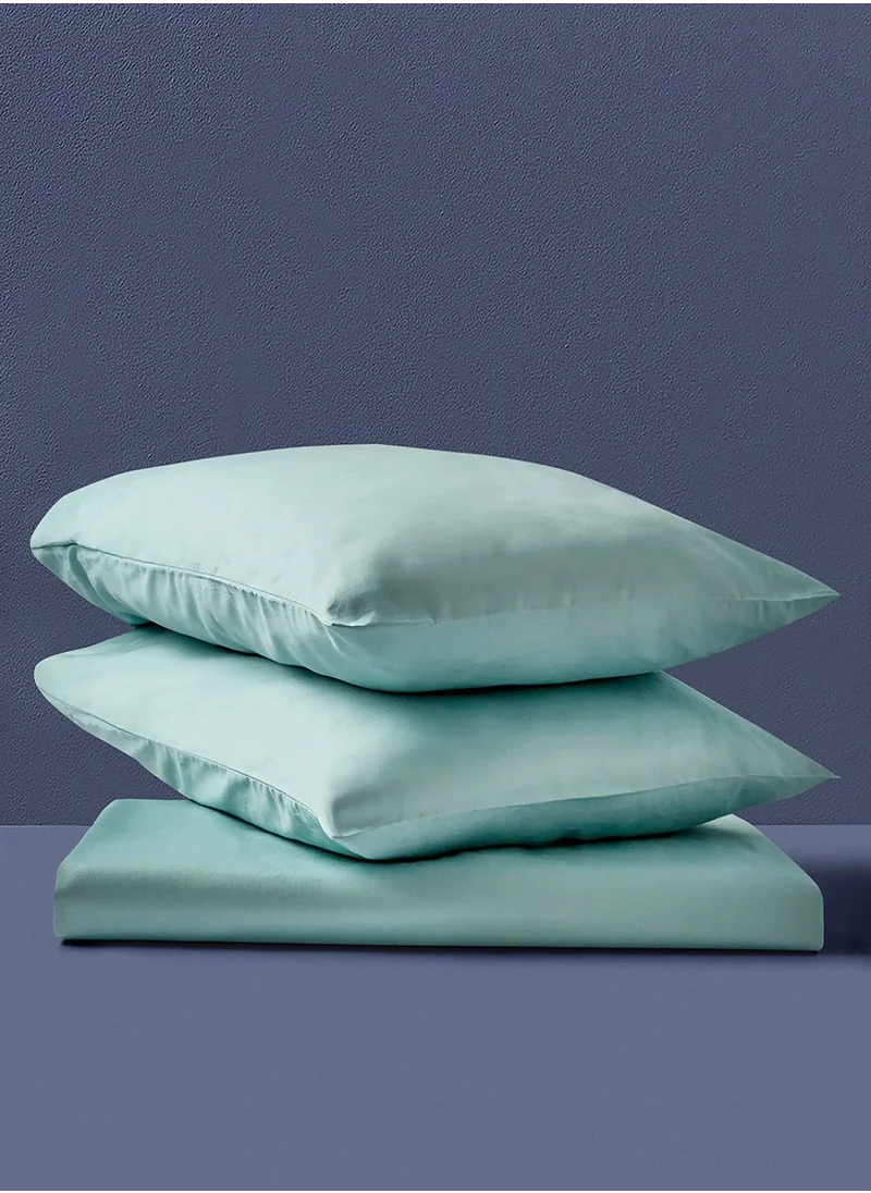 Noon East Queen Size Fitted Flat Sheet With Pillow Case