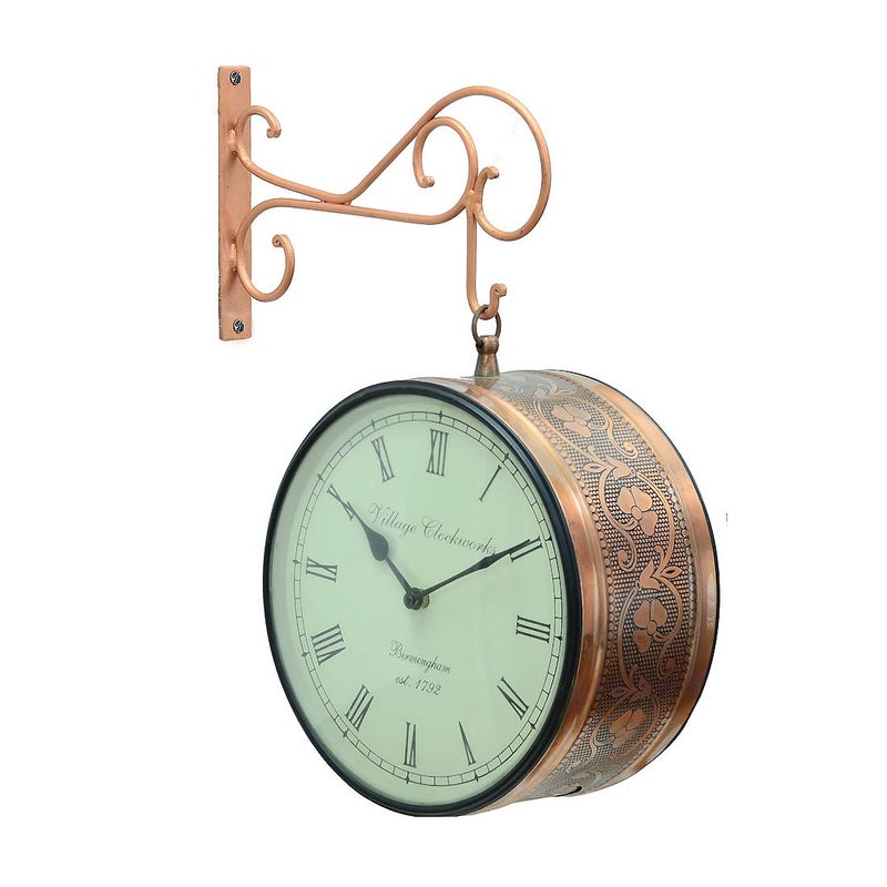 Medieval Arts Metal Decorative Showpiece 10 Railway Wall Clock for Living Room Hall Decor - Image 3