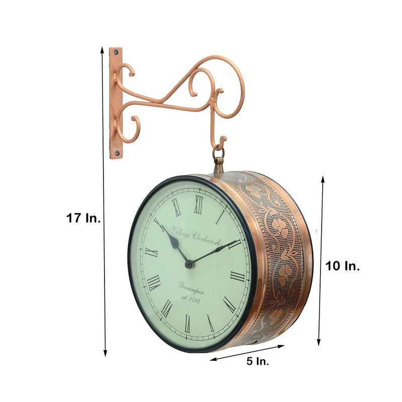 Medieval Arts Metal Decorative Showpiece 10 Railway Wall Clock for Living Room Hall Decor - Image 5