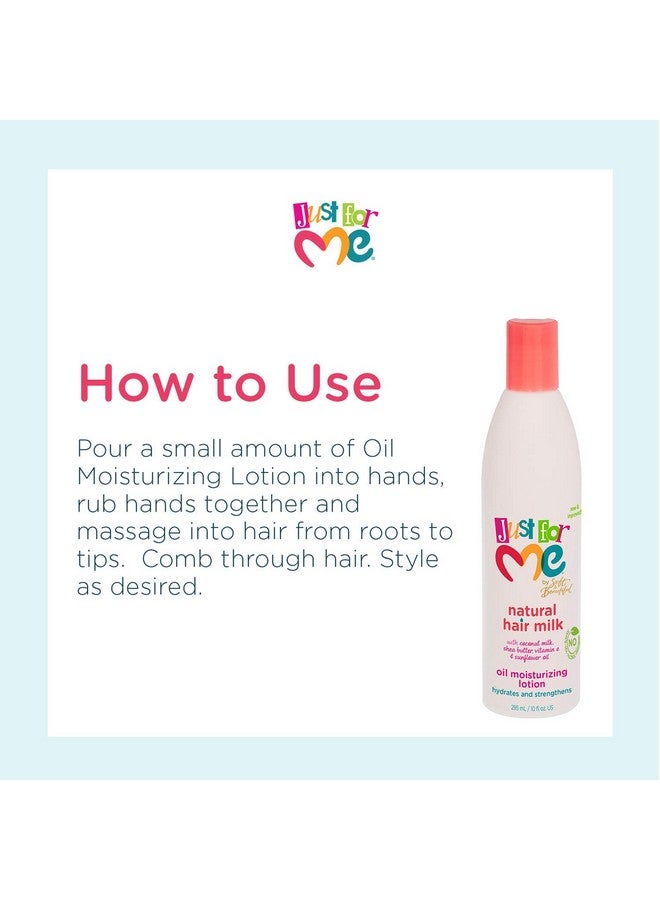 Just for Me Natural Hair Milk Lotion - Hydrates & Strengthens, Contains Coconut Milk, Shea Butter, Vitamin E, & Sunflower Oil, Lightweight Moisture, Reduces Frizz 10 oz - Image 4
