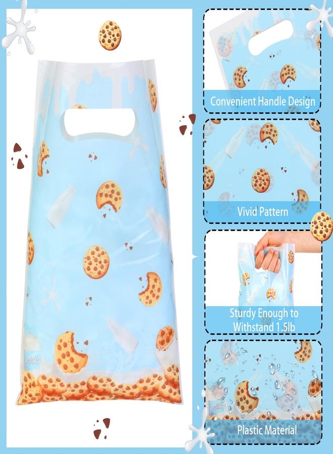 Serencatcher 30pcs Milk and Cookie Plastic Favor Bags, Milk and Cookies Birthday Decorations, 6.6x9.8 Inches Candy Goodie Treat Bags Bulk with Handles for Birthday Parties - Image 5