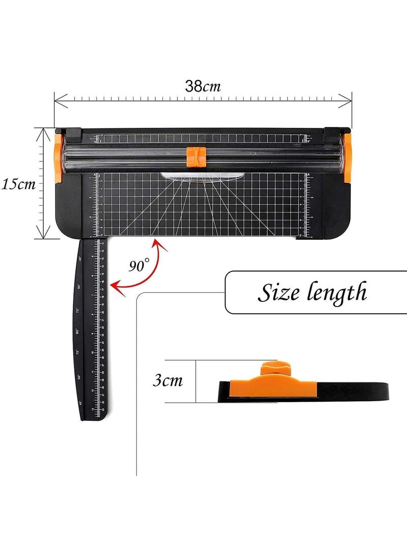 CLOUDFOUR A4 Paper Cutter 38cm Office Paper Cutter, Scrapbooking Tool with Automatic Security Safeguard and Side Ruler perfect for School Craft Projects and Office use. (Black) - Image 2