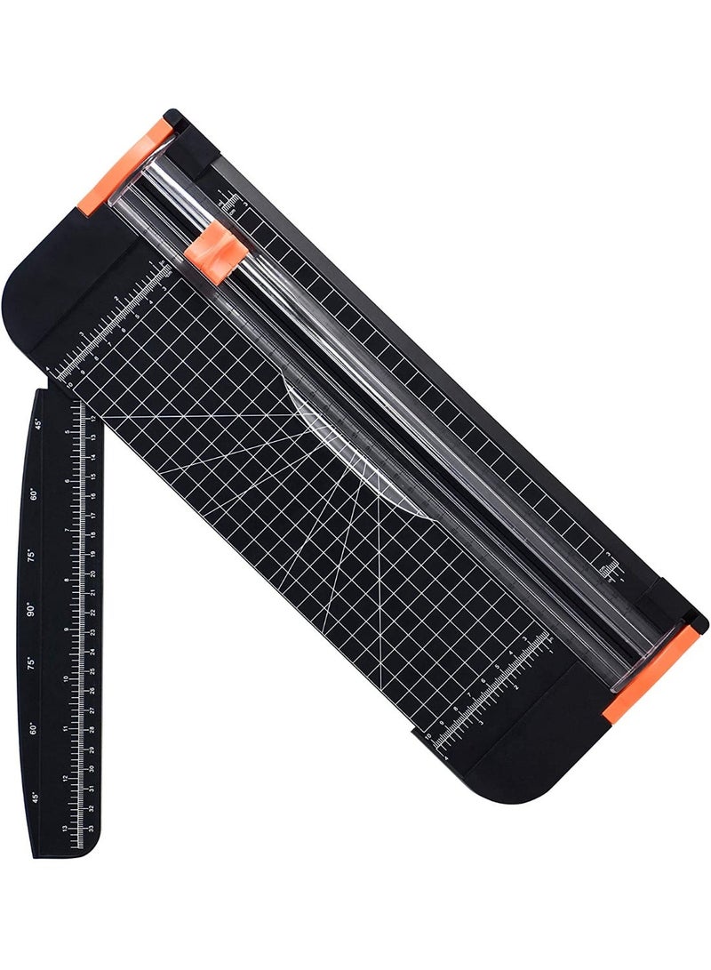 CLOUDFOUR A4 Paper Cutter 38cm Office Paper Cutter, Scrapbooking Tool with Automatic Security Safeguard and Side Ruler perfect for School Craft Projects and Office use. (Black) - Image 1