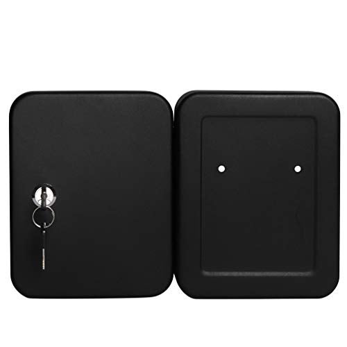 JSSMST Key Lock Box Wall Mount Security Cabinet, 20 Key Hooks & Tags, 7.87 x 6.3 x 2.95 Inches, Black Matt - Image 5