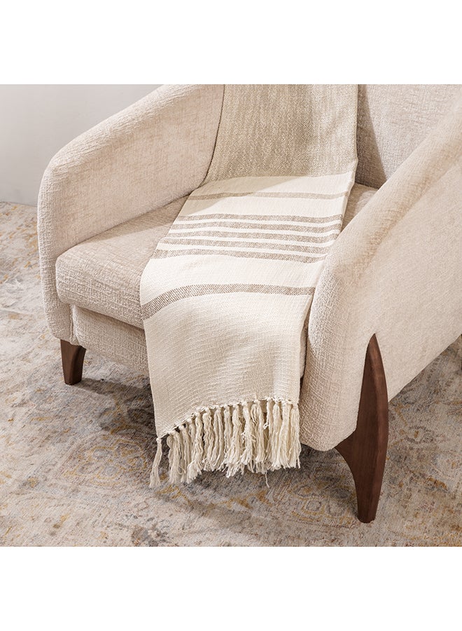 Boutique Blanche Texture woven throw 130*170cm beige - Image 2