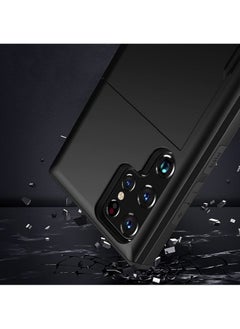 General Compatible with Galaxy S22 Ultra Case Wallet with Card Holder Slot Shockproof Hard PC TPU Phone Case Slide Flip Protective Cover for Galaxy S22 Ultra  - Image 4
