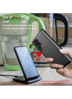General Compatible with Galaxy S22 Ultra Case Wallet with Card Holder Slot Shockproof Hard PC TPU Phone Case Slide Flip Protective Cover for Galaxy S22 Ultra  - Image 5
