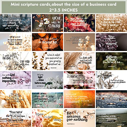BRYTEFY 100 Earth Tone Mini Prayer Cards for Women and Men, Bulk Religious Motivational Cards with Inspirational Scripture, Bulk Inspirational Religious Christian Gifts for Women and Men - Image 5