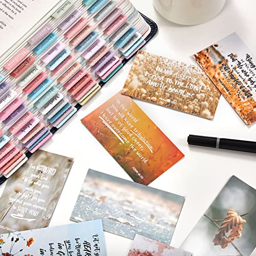 BRYTEFY 100 Earth Tone Mini Prayer Cards for Women and Men, Bulk Religious Motivational Cards with Inspirational Scripture, Bulk Inspirational Religious Christian Gifts for Women and Men - Image 2