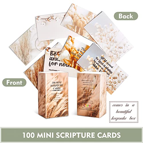 BRYTEFY 100 Earth Tone Mini Prayer Cards for Women and Men, Bulk Religious Motivational Cards with Inspirational Scripture, Bulk Inspirational Religious Christian Gifts for Women and Men - Image 4