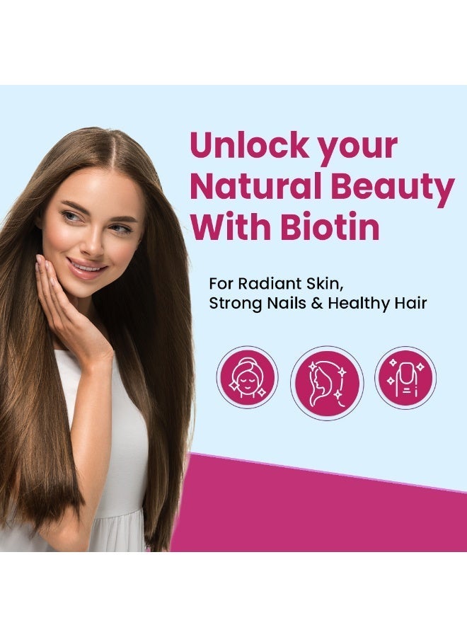ZEROHARM BIOTIN 2500mcg for Hair Growth | Biotin Supplement for Hair, Skin, and Nails | Hair Vitamins for Men & Women | 60 Capsules - Image 2