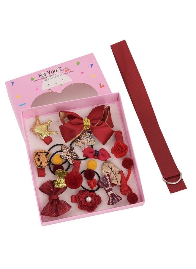 Yellow Bee - Cute Hair Clips Set For Girls (Red) Set Of 18 Girls Hair Accessories For Hair Styling Clips Perfect For Occasions Like Birthday Parties & Ideal Gift For Girls - Image 1