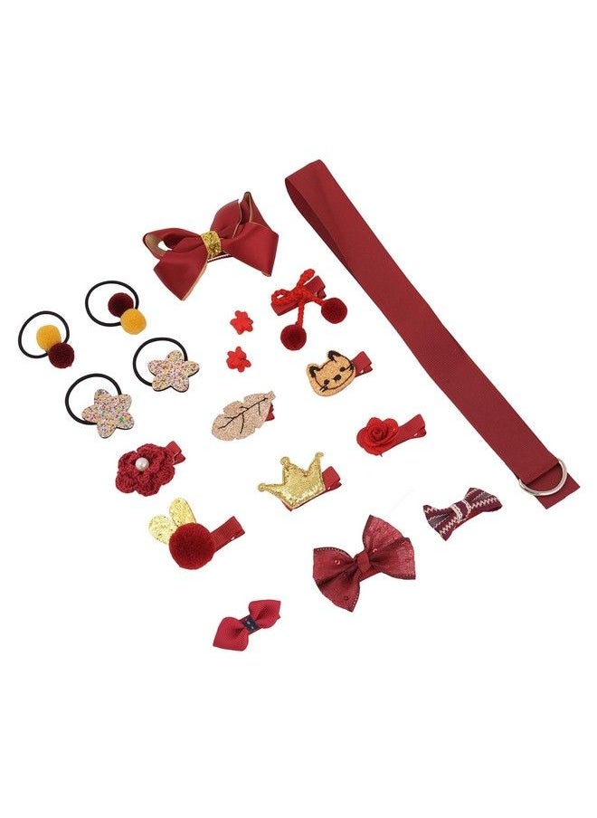Yellow Bee - Cute Hair Clips Set For Girls (Red) Set Of 18 Girls Hair Accessories For Hair Styling Clips Perfect For Occasions Like Birthday Parties & Ideal Gift For Girls - Image 1
