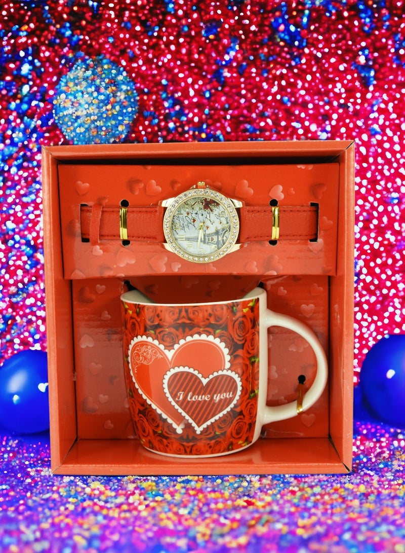 BABAZAM Watch & Mug Gift Box Carefully Packed for Gifting to Lover Women Girls Birthday Anniversary Wedding Multicolor 19x17x10cm - Image 4