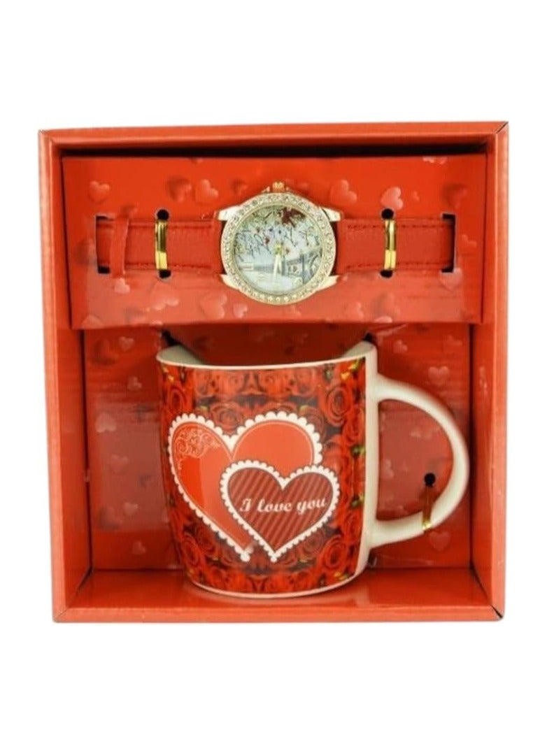 BABAZAM Watch & Mug Gift Box Carefully Packed for Gifting to Lover Women Girls Birthday Anniversary Wedding Multicolor 19x17x10cm - Image 2