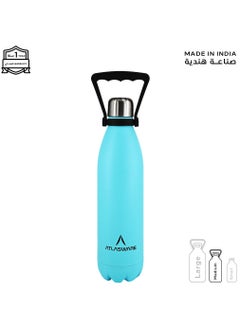 Atlasware Water Bottle with a Capacity of 750 ml, Stainless Steel Water Bottle that keeps Cold for 52 Hours and Keeps Heat for 24 Hours, Sky Blue  - Image 1