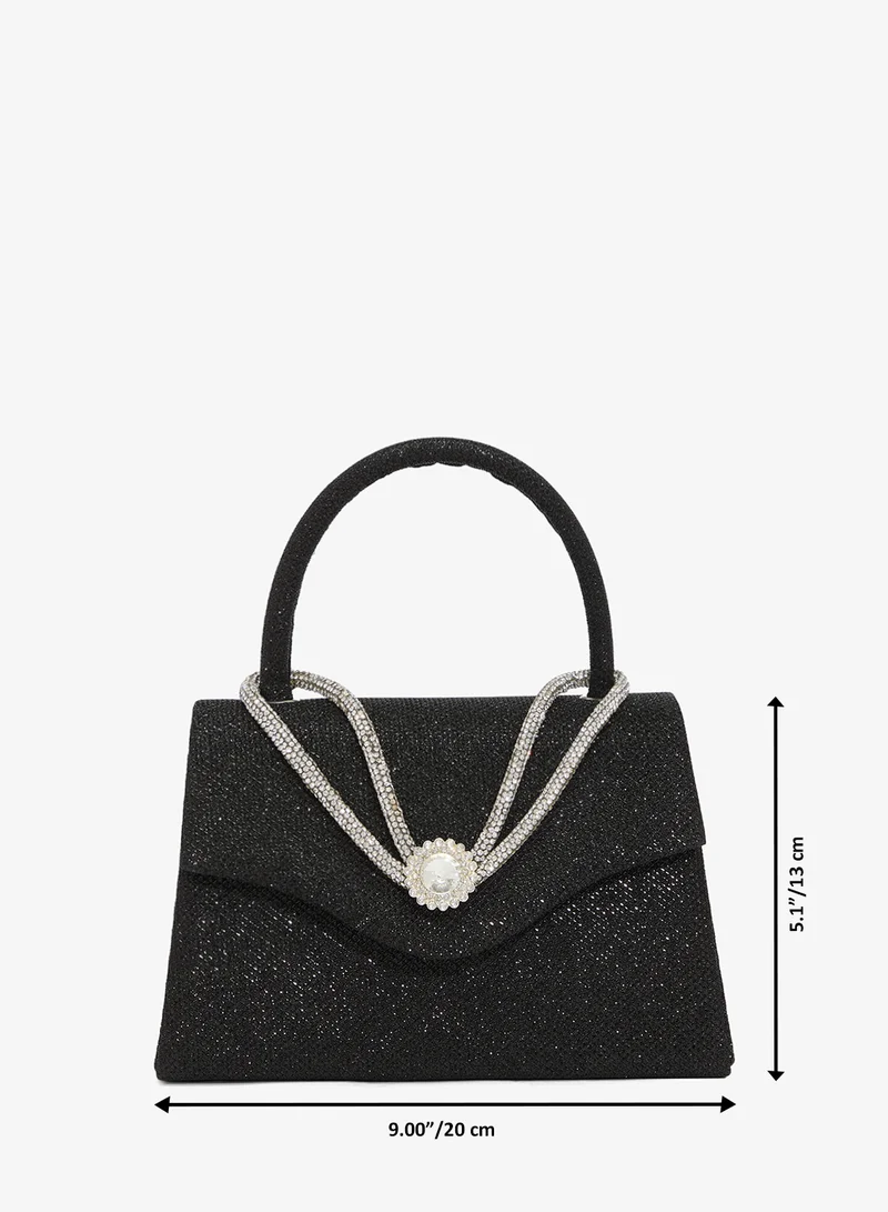 Khizana  Shimmer Diamonte Rhinestone Embellished Satchel Bag With Top Handle for Women | Best Price UAE
