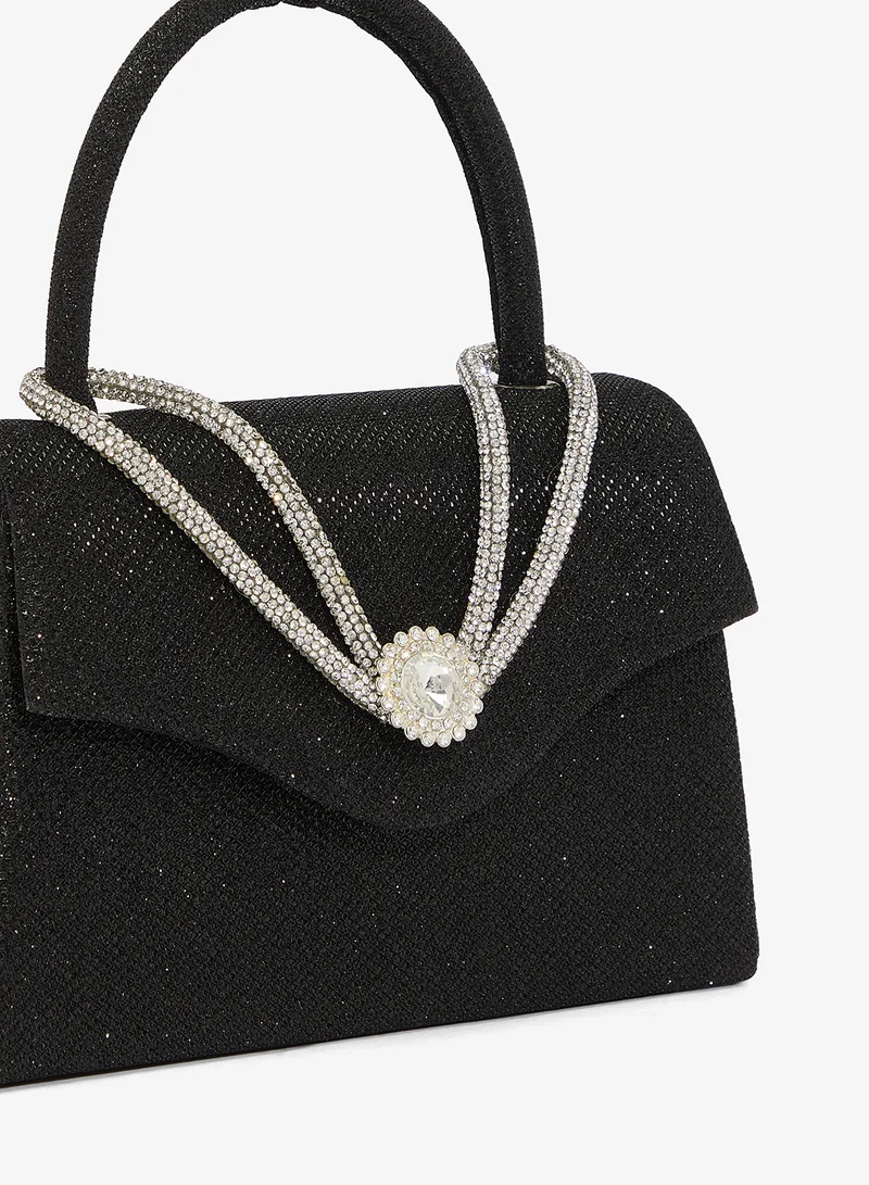 Khizana  Shimmer Diamonte Rhinestone Embellished Satchel Bag With Top Handle for Women | Best Price UAE
