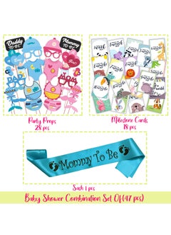 WOBBOX Wobbox Baby Shower Decoration Items| Baby Shower Ceremony Photo Booth Props for Photoshoot, Milestone Crad& Mom to Be Sash, Godh Bharai Ceremony Decoration Kit-(FP520)  - Image 2