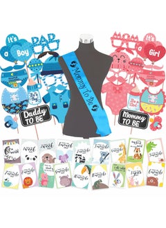 WOBBOX Wobbox Baby Shower Decoration Items| Baby Shower Ceremony Photo Booth Props for Photoshoot, Milestone Crad& Mom to Be Sash, Godh Bharai Ceremony Decoration Kit-(FP520)  - Image 1