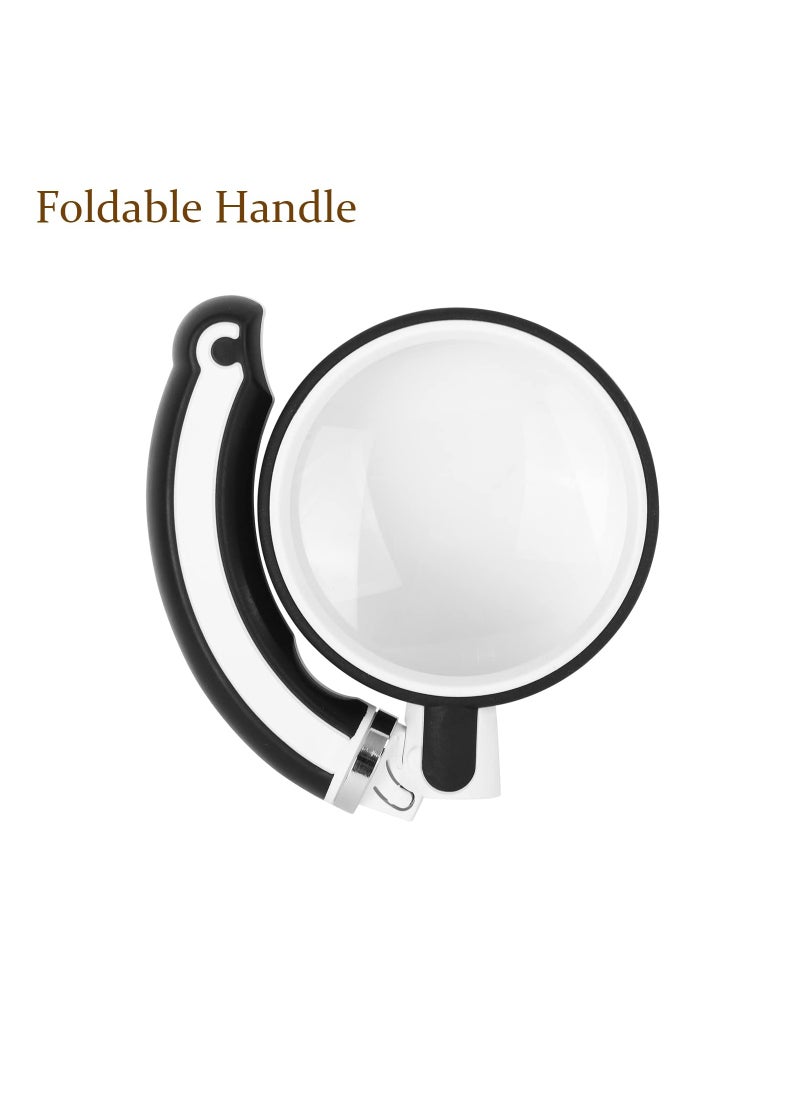KASTWAVE - 2X Handheld Magnifying Glass, Folding Reading Magnifier High-Power Magnify Lens 100mm Magnifying Glasses Rubberized Handheld Magnifier for Seniors Reading and Kids Nature Exploration - Image 1