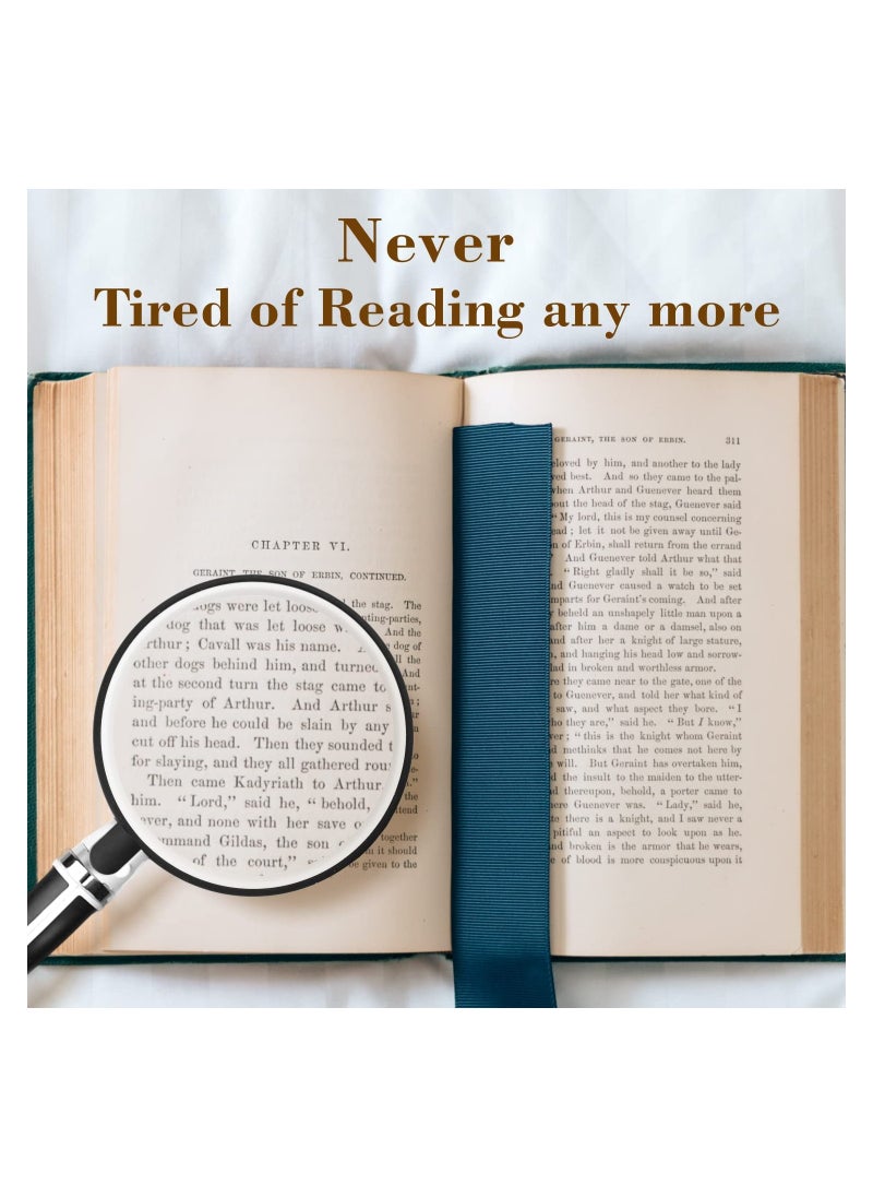 KASTWAVE - 2X Handheld Magnifying Glass, Folding Reading Magnifier High-Power Magnify Lens 100mm Magnifying Glasses Rubberized Handheld Magnifier for Seniors Reading and Kids Nature Exploration - Image 1