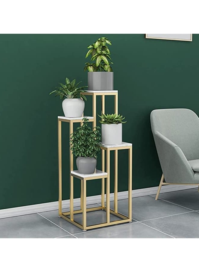 LINGWEI Metal Flower Stand 4-Tier For Indoor and Outdoor Decoration Gold 30x100x30cm - Image 4