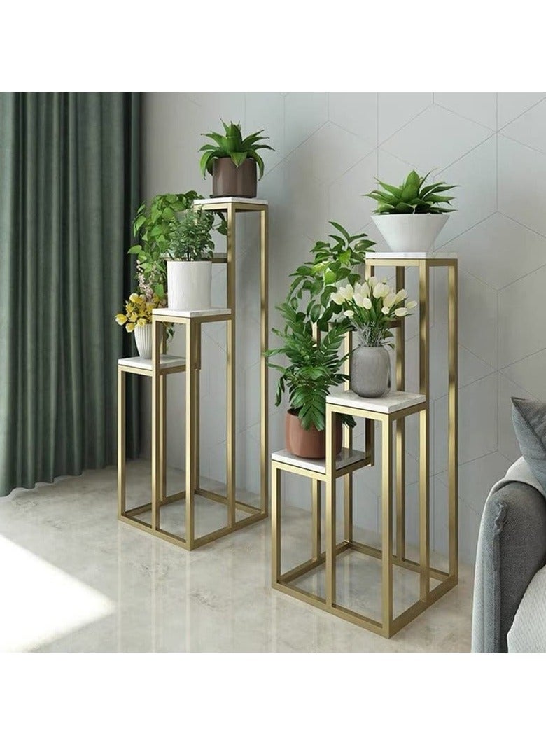 LINGWEI Metal Flower Stand 4-Tier For Indoor and Outdoor Decoration Gold 30x100x30cm - Image 5