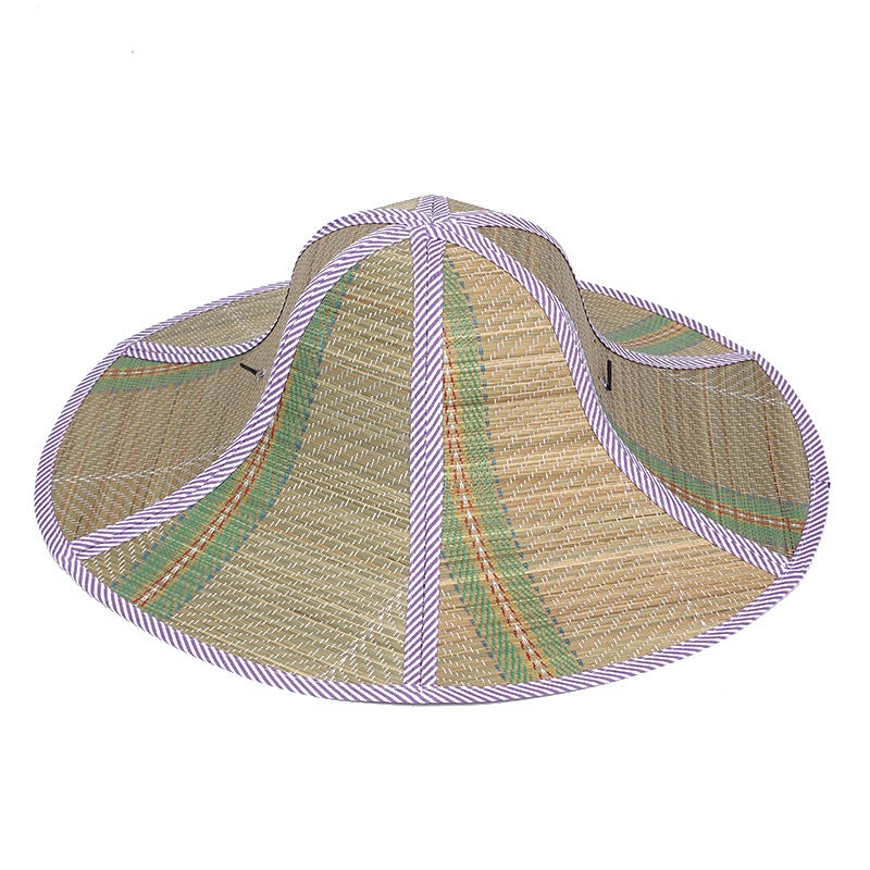 Foldable Straw Wide Brim Sun Hat - Image 4