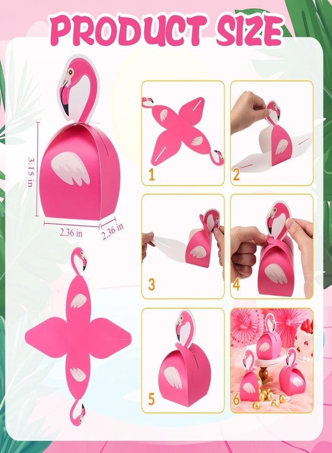 Honoson 12 Pcs Flamingo Gift Box Flamingo Party Favor Bag Decorative Animal Box Goodie Bag for Candy Summer Hawaiian Tropical Luau Beach Birthday Party Favor Decoration Supplies - Image 2