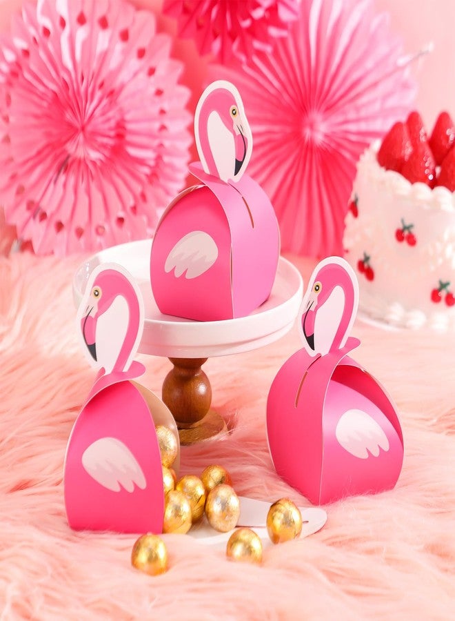 Honoson 12 Pcs Flamingo Gift Box Flamingo Party Favor Bag Decorative Animal Box Goodie Bag for Candy Summer Hawaiian Tropical Luau Beach Birthday Party Favor Decoration Supplies - Image 3