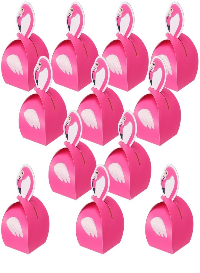 Honoson 12 Pcs Flamingo Gift Box Flamingo Party Favor Bag Decorative Animal Box Goodie Bag for Candy Summer Hawaiian Tropical Luau Beach Birthday Party Favor Decoration Supplies - Image 1