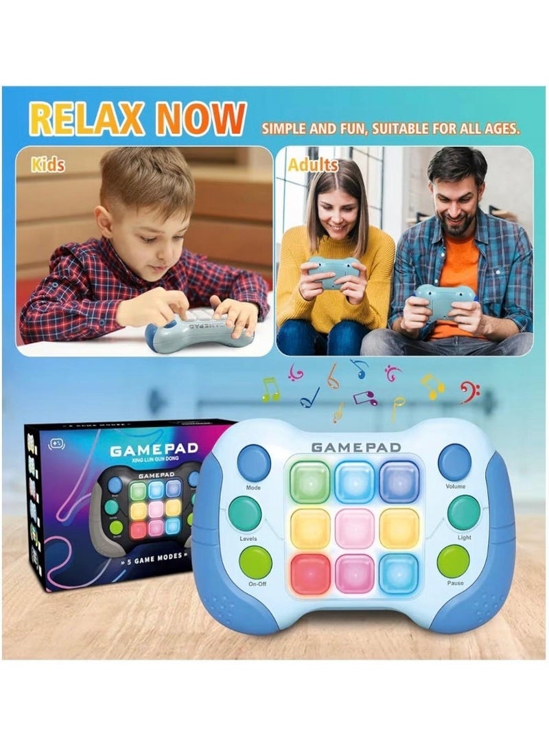 Toyland Kids Light-Up Gamepad Toy with 5 Game Modes-Quick Push Game Fidget Toys For  Kids-Blue - Image 4