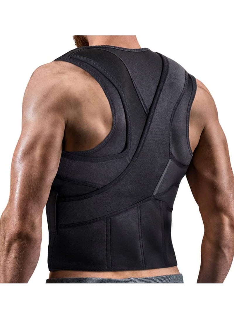 Posture Corrector for Men and Women, Adjustable Back Support Brace, Full Back Support Belt for Improved Posture and Comfort, Cross Back Strap (XL) - Image 1