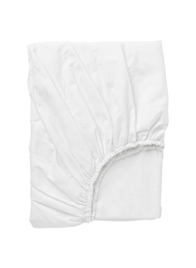 erorex Fitted sheet, white, 140x200 cm - Image 1