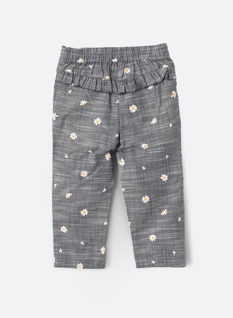 Jelliene Woven Polka Dot Pull On Pant With Frill At Back - Image 2
