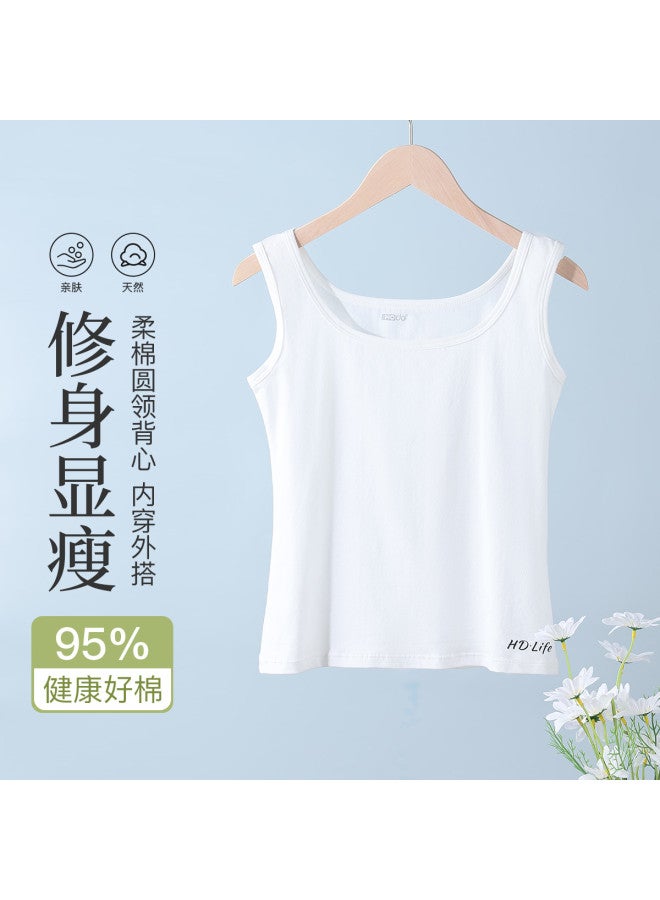 Red Bean Sleeveless Cami Top For Women, Comfortable Soft Cotton Thin Strap Tank, Layering Piece Can Be Worn Alone - Image 2