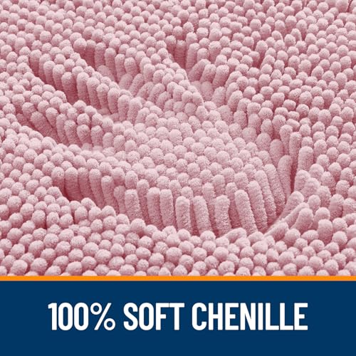 OLANLY Bathroom Rugs 30x20, Extra Soft Absorbent Chenille Bath Rugs, Rubber Backing Quick Dry, Machine Washable Bath Mats for Bathroom Floor, Tub and Shower, Home Decor Accessories, Dusty Rose - Image 3