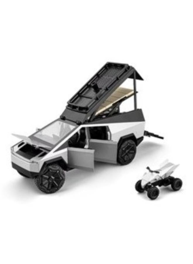 Tesla Diecast Tesla Cybertruck1:24 Scale With Quad Bike - 1 Piece Only, Assorted/Color May Vary - Image 1