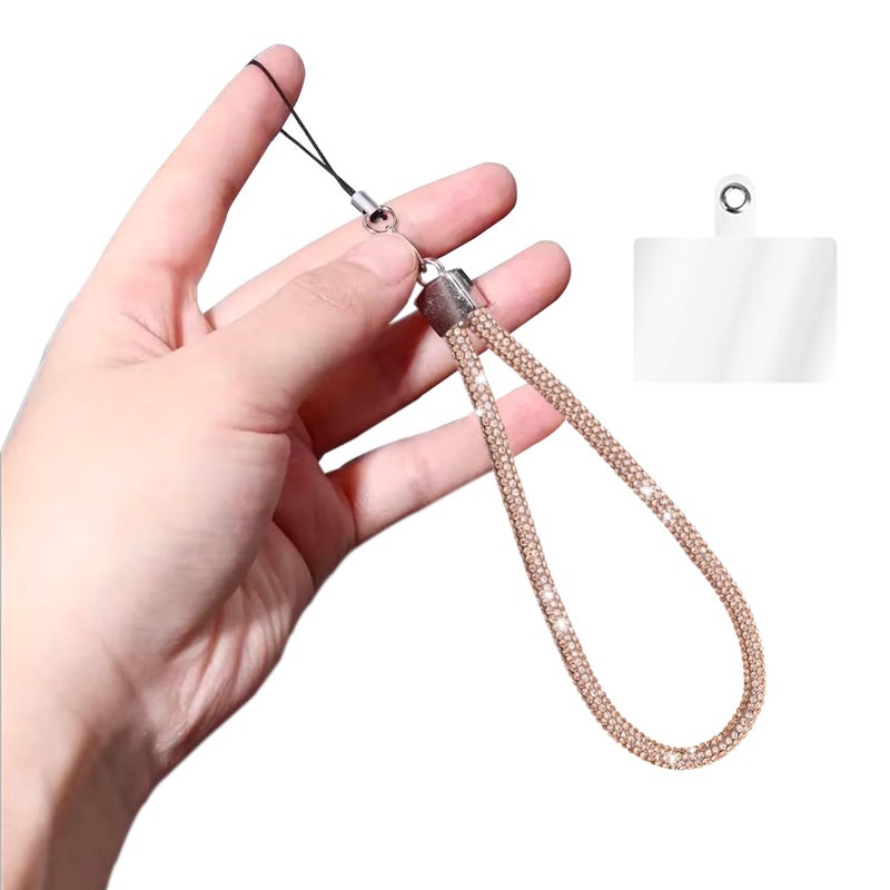 GadgetBite Small Diamond Charm Phone Lanyard: Stylish Cross-Body Mobile Holder Strap, Hands-Free Neck Chain Accessory, Ideal for iPhone & Most Smartphones with Charms for Phone Cases- (Gold) - Image 1