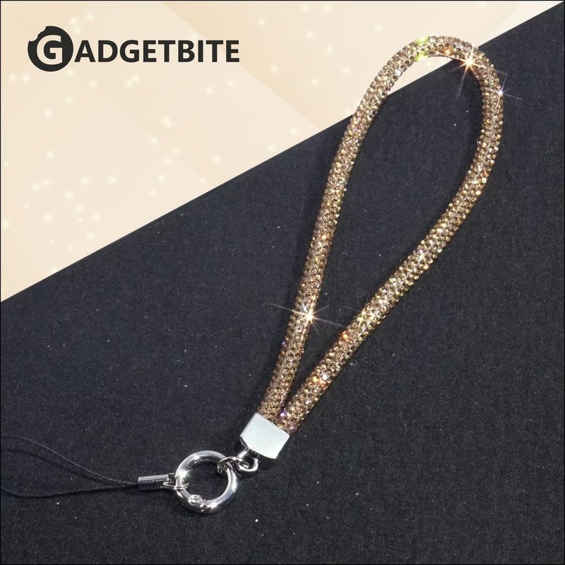 GadgetBite Small Diamond Charm Phone Lanyard: Stylish Cross-Body Mobile Holder Strap, Hands-Free Neck Chain Accessory, Ideal for iPhone & Most Smartphones with Charms for Phone Cases- (Gold) - Image 2