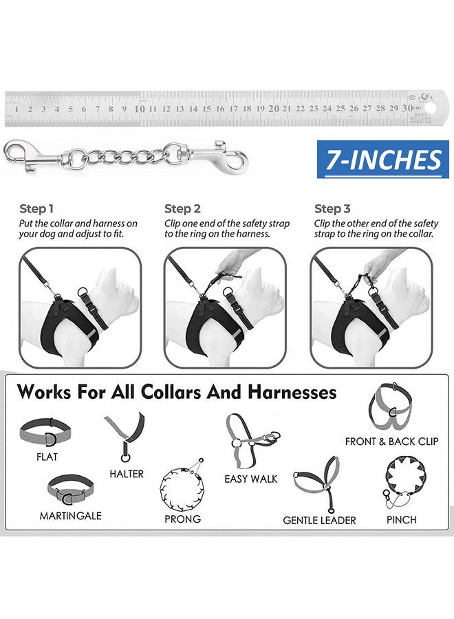 MOZETO Dog Collar Safety Clip, Stainless Steel Heavy Backup for Prong Collar, Dog Harness Collar Leash Connector (7 inches) - Image 4